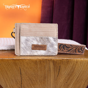 Trinity Ranch Hair-On Cowhide Collection Key Ring Card Case - Tan