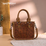 Trinity Ranch Floral Tooled Collection Mini Tote/Crossbody - Light Brown