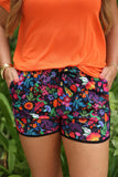 FIESTA TIME FLORAL EVERYDAY SHORTS - BLACK