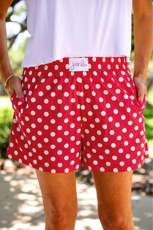 EASY WIN POLKA DOT BOXER SHORTS - RED
