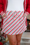 CANDY CANE STRIPES SKORT