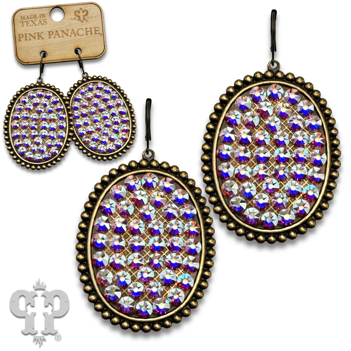 PINK PANACHE BRONZE MEDIUM OVAL EARRINGS - 81BAB