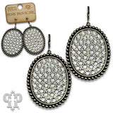PINK PANACHE SILVER MEDIUM OVAL EARRINGS - SCL
