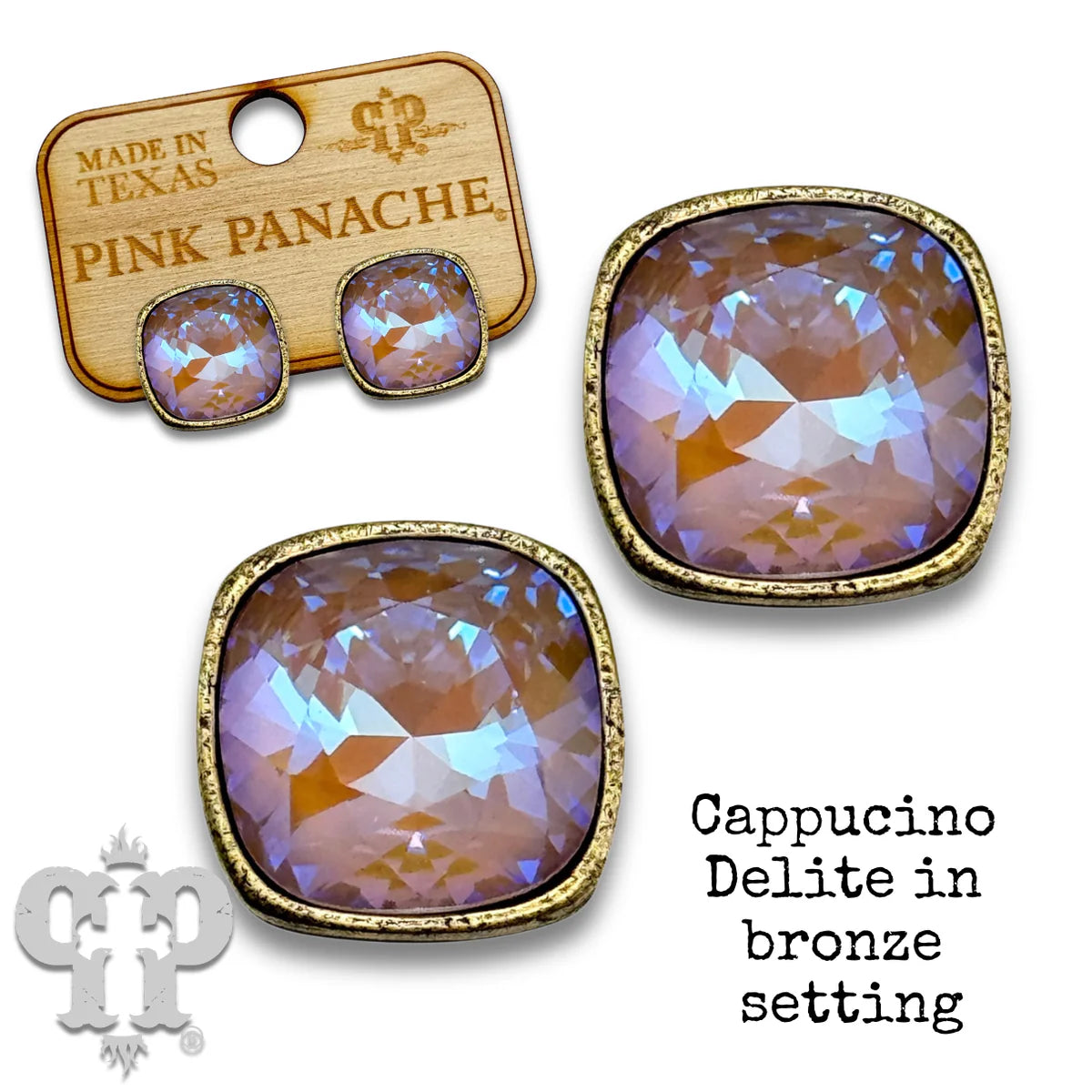 PINK PANACHE 12MM BRONZE POST EARRINGS - E448BCD