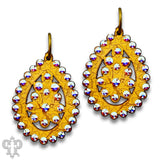 PINK PANACHE GOLD CRACKLE WOOD SMALL SANTE FE IRIDESCENT EARRINGS - E459GAB