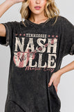 NASHVILLE MUSIC CITY GRAPHIC DRESS - MINERAL WASH BLACK