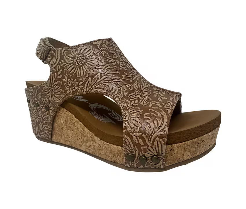 VERY G LIBERTY TOOLED NUDE PLATFORM WEDGE