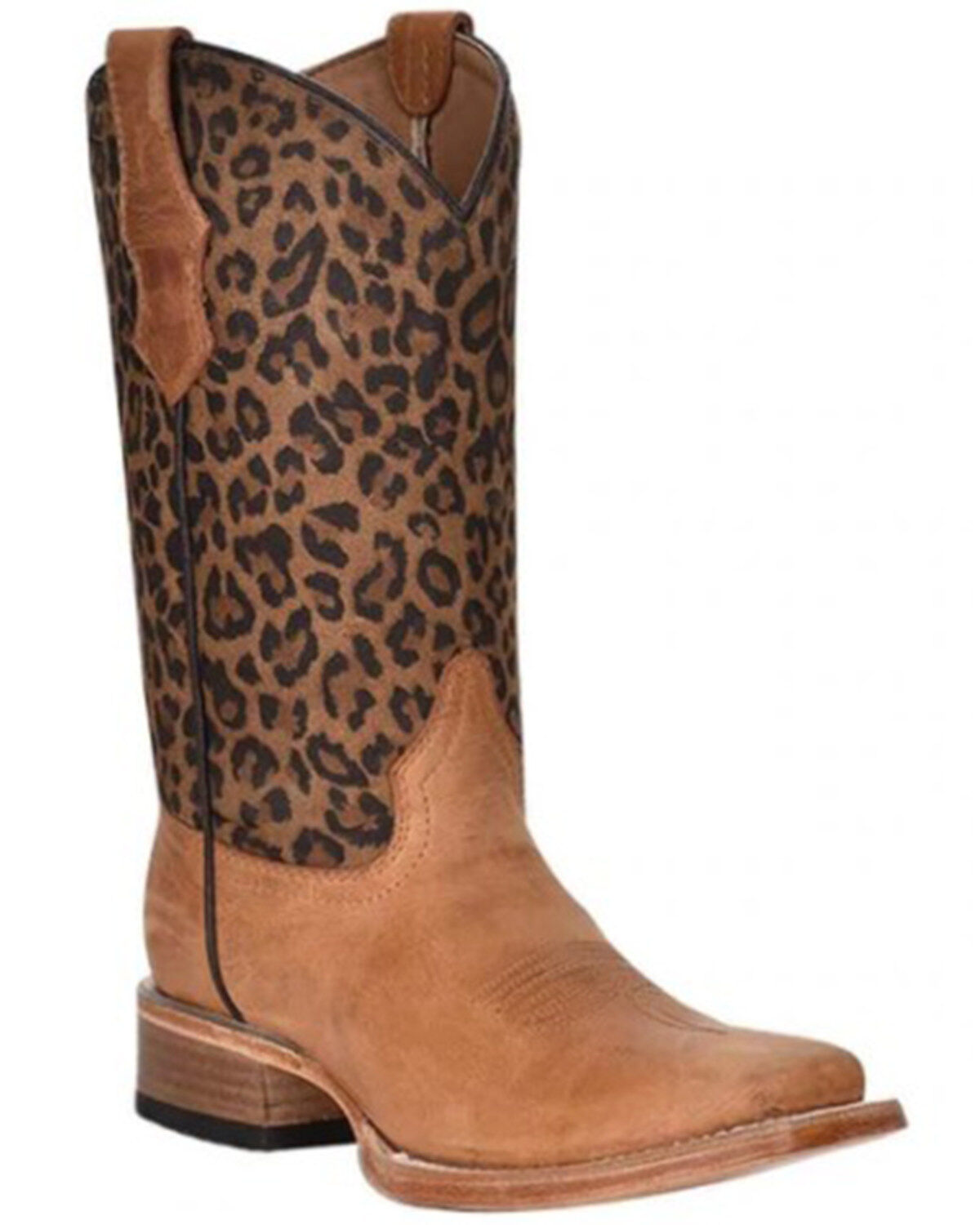CIRCLE G BY CORRAL BOOTS GIRLS' LEOPARD PRINT SQUARE TOE WESTERN BOOTS - J7104