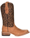 CIRCLE G BY CORRAL BOOTS GIRLS' LEOPARD PRINT SQUARE TOE WESTERN BOOTS - J7104