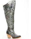CORRAL WOMEN'S TALL OLD SILVER METALLIZED LEATHER WESTERN SNIP TOE BOOT - Z5245