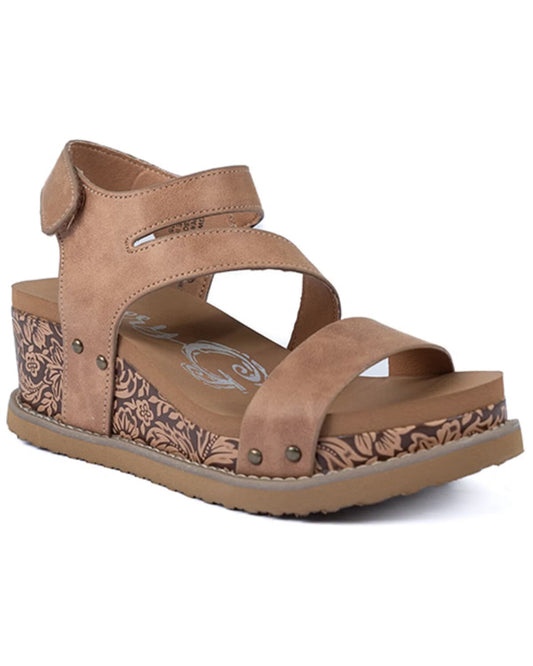 VERY G WOMEN'S VERDE TRAIL WEDGE SANDALS - NUDE