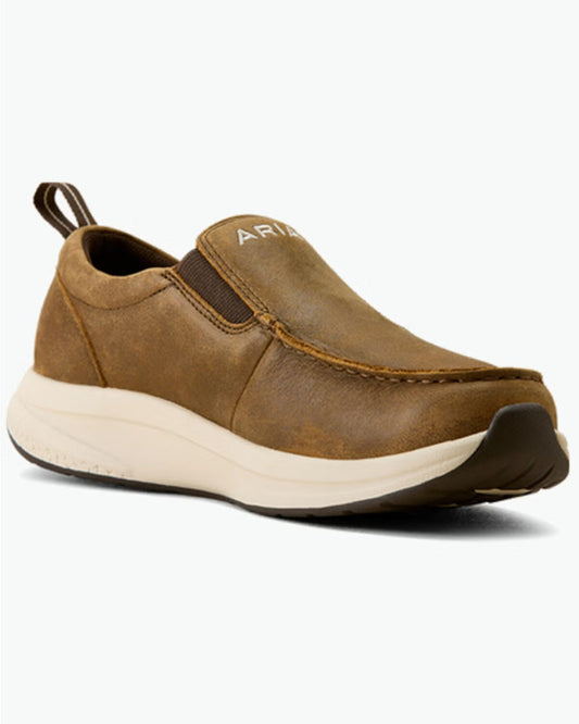 ARIAT WOMEN'S BUCKEYE SLIP ON H20 BROWN BOMBER SHOES