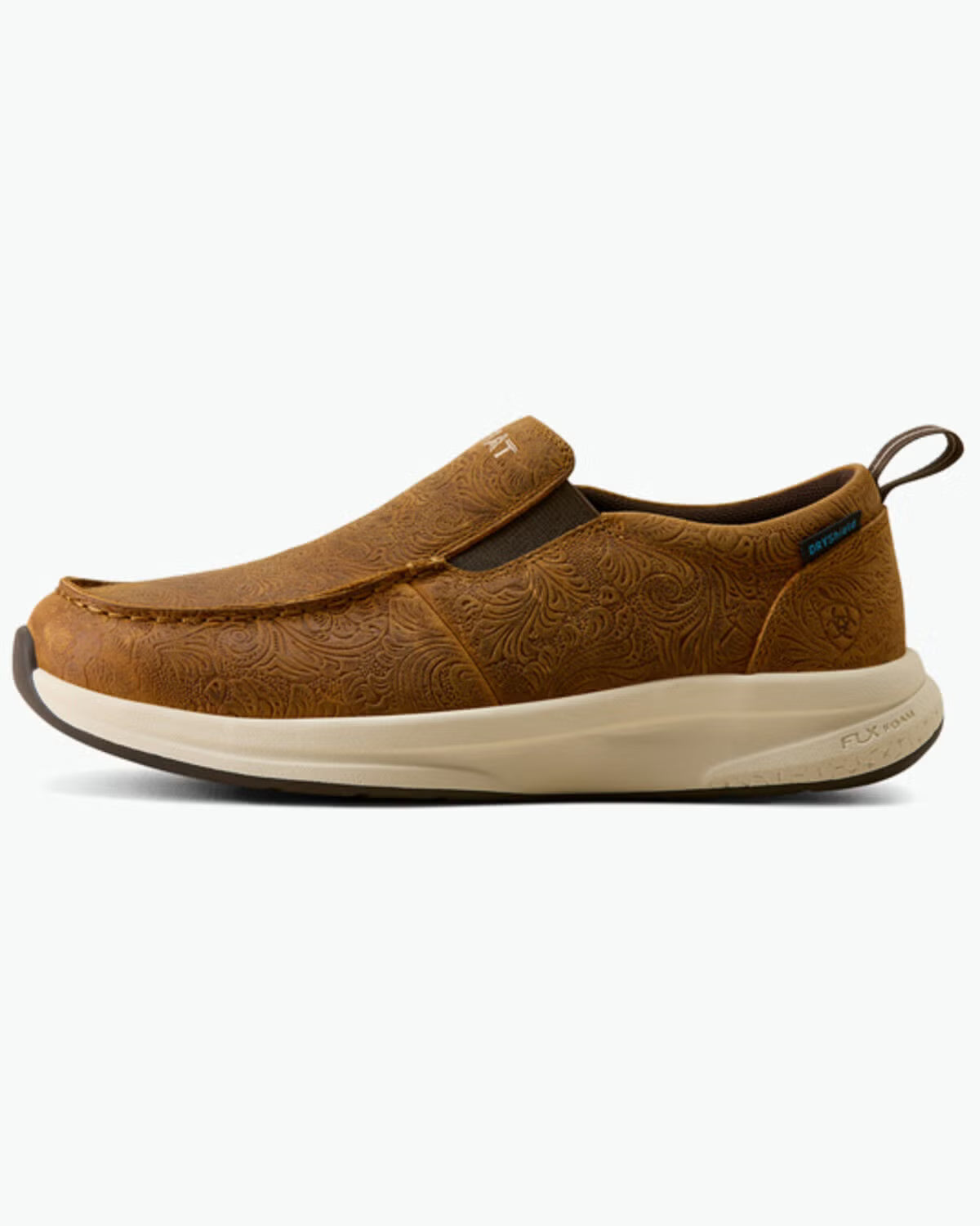 ARIAT WOMEN'S BUCKEYE SLIP ON H20 TOOLED BROWN SHOES