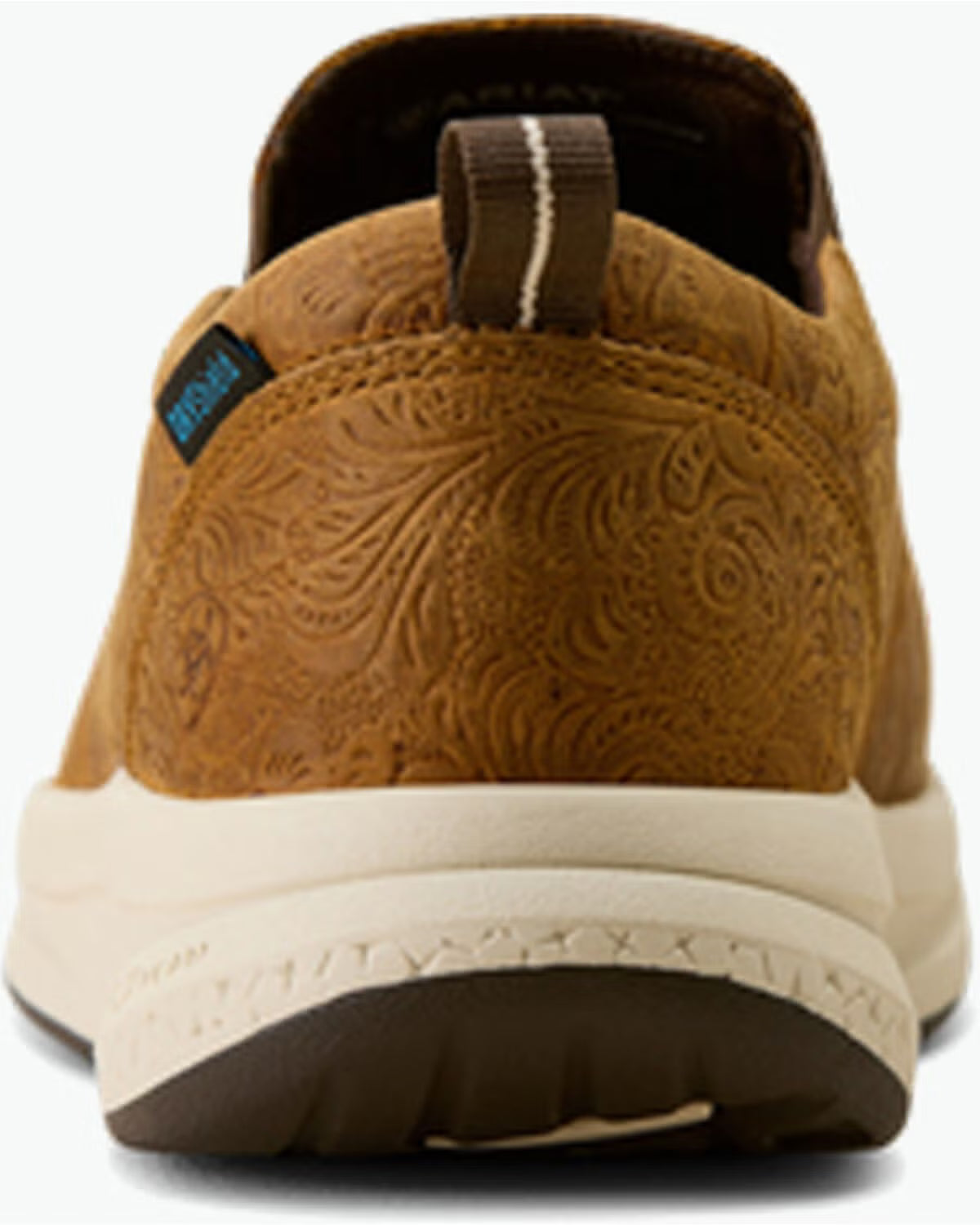 ARIAT WOMEN'S BUCKEYE SLIP ON H20 TOOLED BROWN SHOES