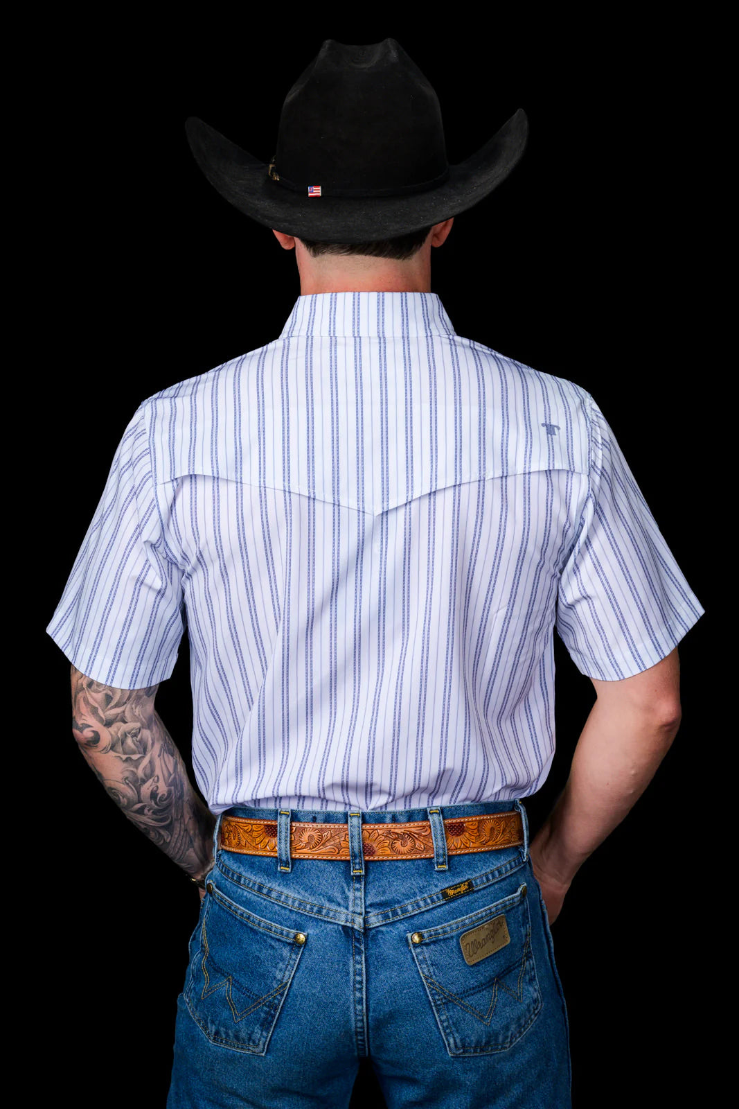 FERRELL MEN'S THE JACK IN BLUE - SHORT SLEEVE PEARL SNAP SHIRT