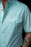 FERRELL MEN'S THE CARSON - MINT SHORT SLEEVE PEARL SNAP SHIRT