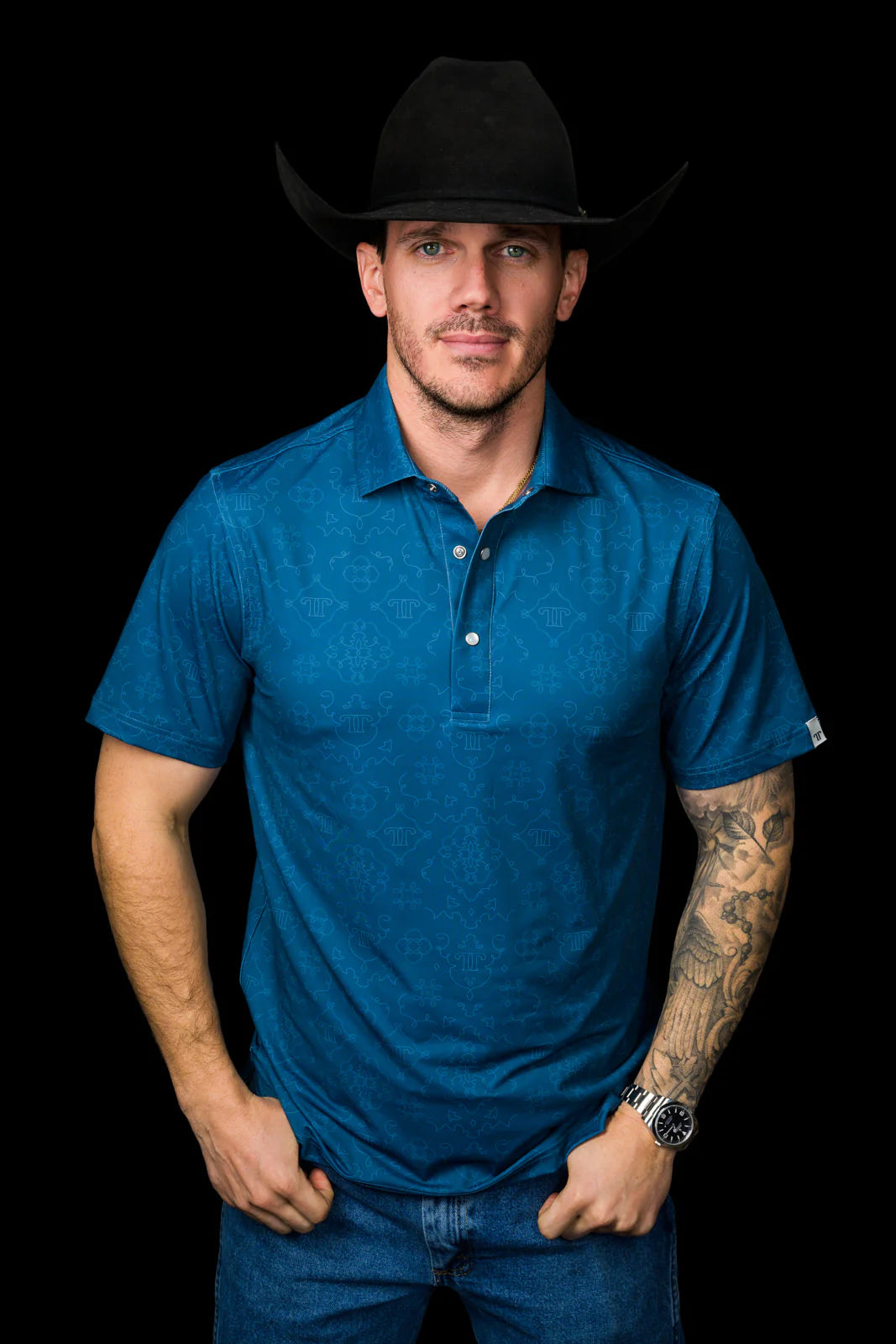 FERRELL MEN'S THE MICRO CARSON PEARL SNAP POLO