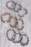 3-PIECE NAVAJO PEARL BEADED STACKABLE BRACELET SET - GREY