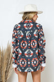 AZTEC RPINT MULTI COLOR JACKET - RUST & NAVY