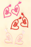 PINK VALENTINE'S HEART CUT OUT MATTE ACRYLIC EARRINGS