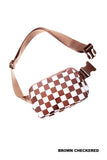 EVERYWHERE CROSS BODY FANNY PACK BELT BAG - BROWN CHECKERED