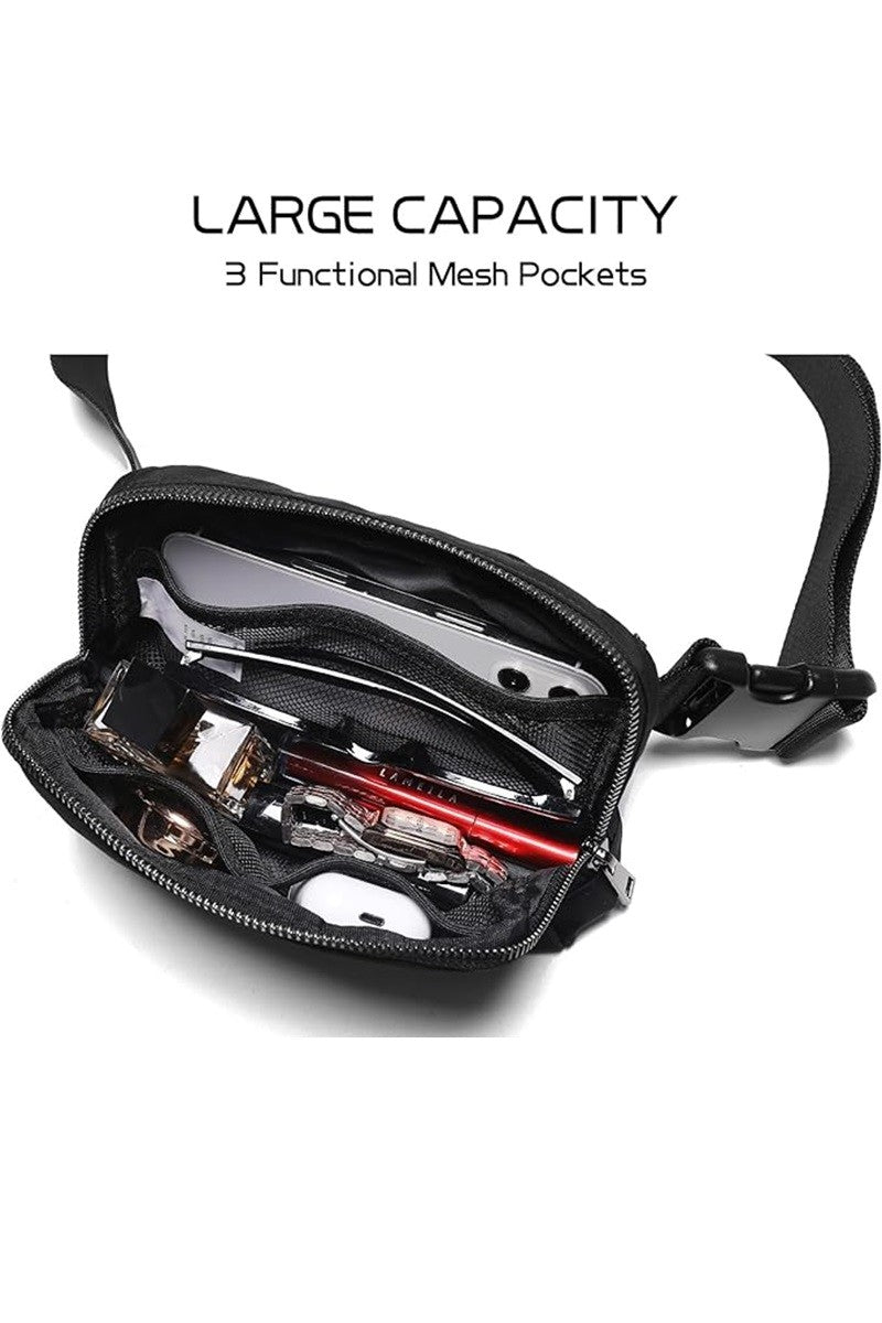 EVERYWHERE CROSS BODY FANNY PACK BELT BAG - BLACK