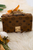 Youth Girls Brown Star Printed Crossbody Purse