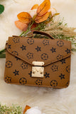 Youth Girls Brown Star Printed Crossbody Purse