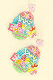 HAPPY EASTER EGG LETTERING BEADED EARRINGS