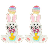 EASTER EGG HUNT RABBIT BEAD MIX DROP EARRINGS