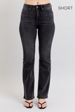 JUDY BLUE HIGH WAIST TUMMY CONTROL BOOTCUT BLACK JEANS - SHORT