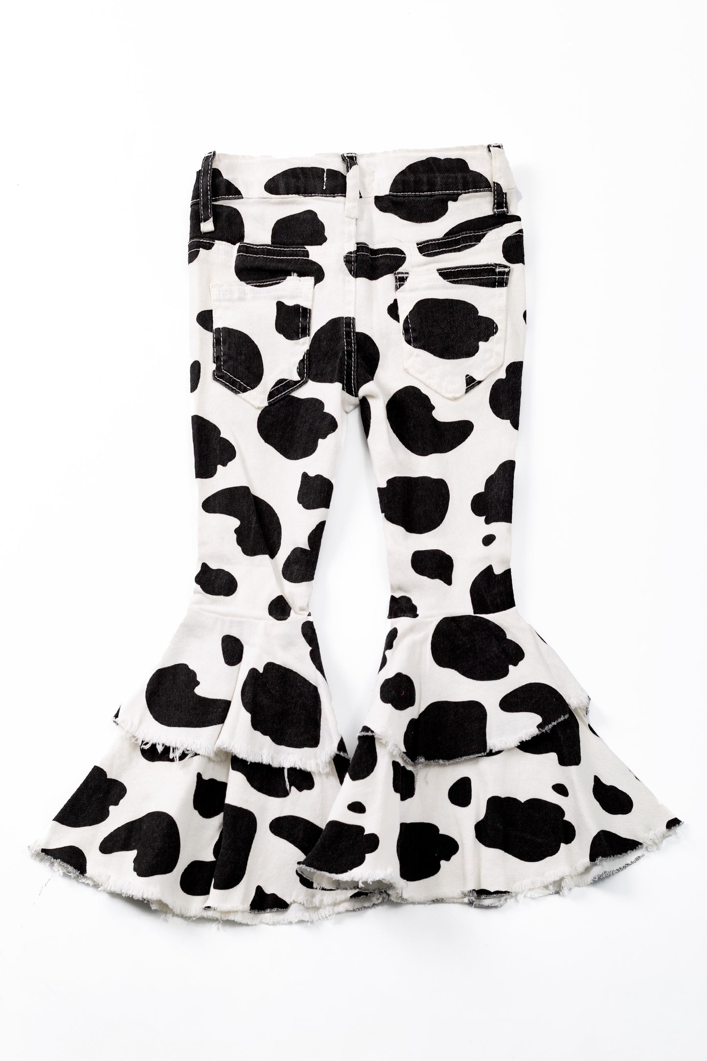 COW PRINT DENIM FLARES