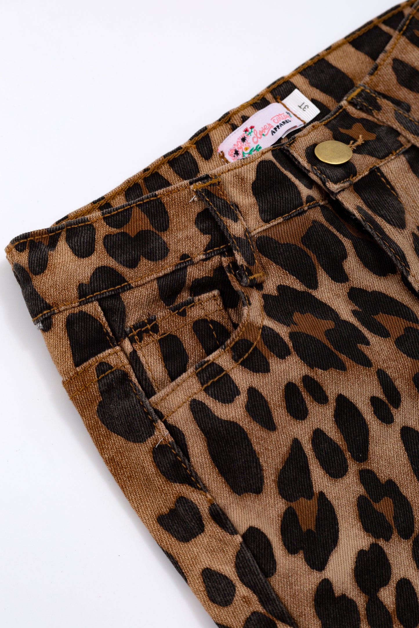 CHEETAH DENIM FLARES