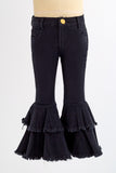 BLACK DENIM FLARES