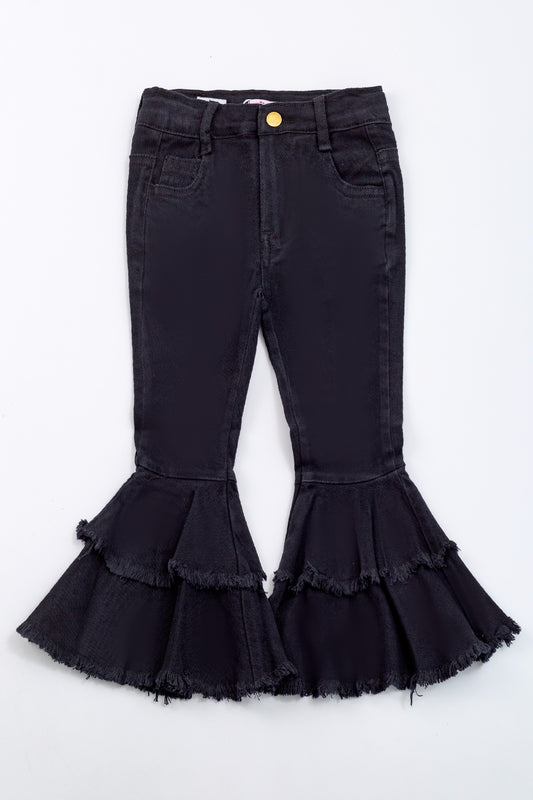BLACK DENIM FLARES