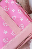 Youth Girls White Star On Pink Small Duffle Bag With Strap