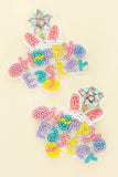 HAPPY EASTER MULTICOLOR LETTER BEADED EARRINGS
