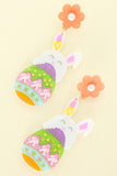FLORAL RABBIT EASTER EGG HUNT ACETATE EARRINGS