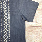 YOUTH BOYS GUAYABERA SHORT SLEEVE TOP - CHARCOAL