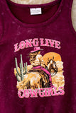 Long Live Cowgirls Top W Fringe - Maroon