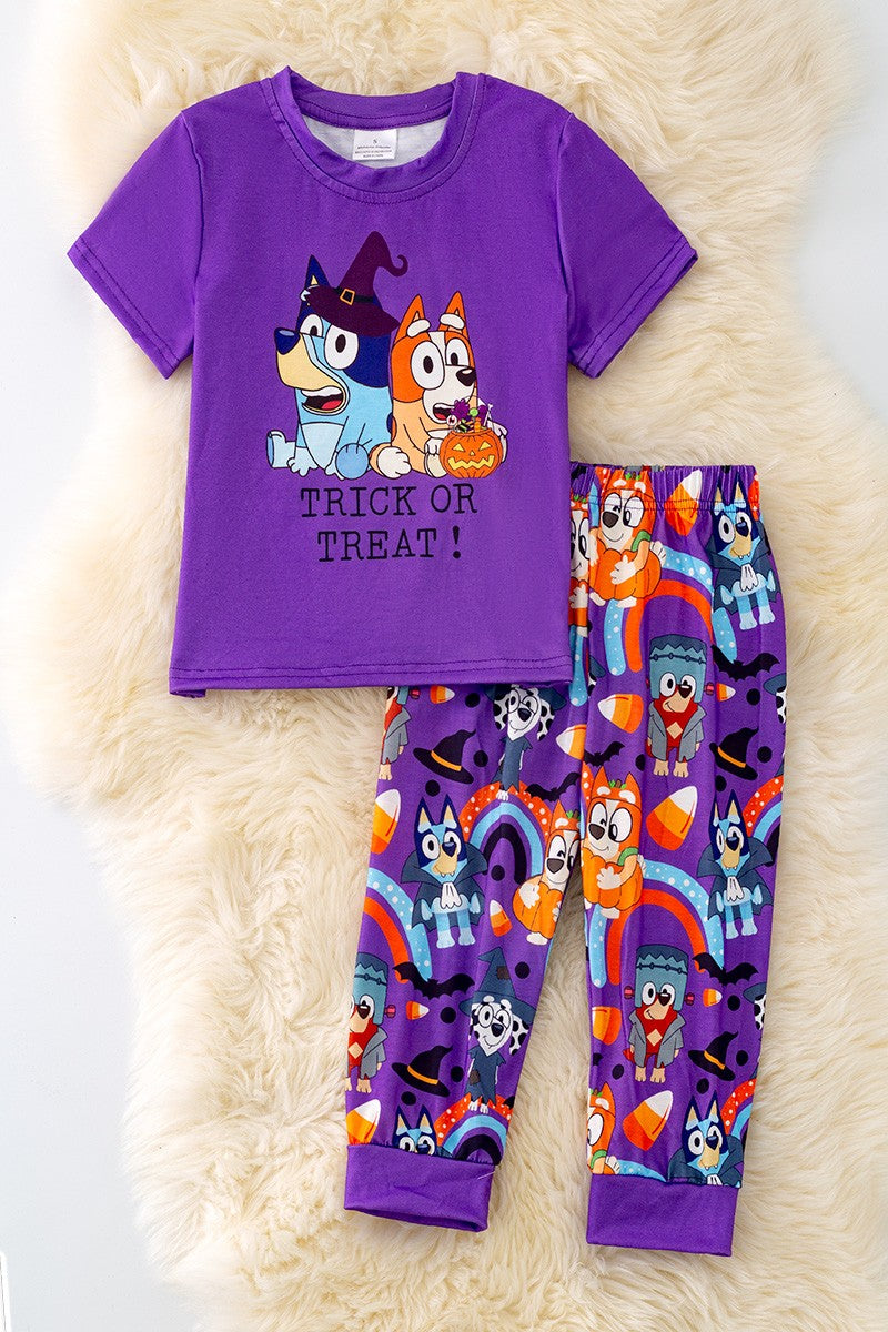 BLUEY TRICK OR TREAT HALLOWEEN PRINTED TWO SET