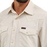 MENS WRANGLER DROVER UTILITY SHIRT - PELICAN