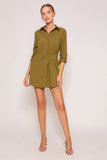 THE SIGNATURE BELTED SHIRT DRESS - OLIVE