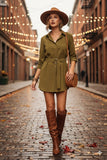 THE SIGNATURE BELTED SHIRT DRESS - OLIVE