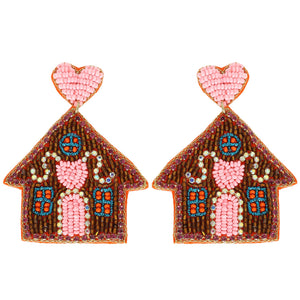 CHRISTMAS GINGERBREAD HOUSE EARRINGS