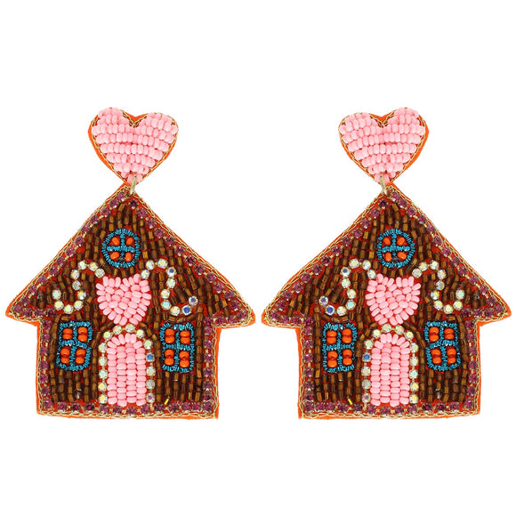 CHRISTMAS GINGERBREAD HOUSE EARRINGS