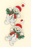 CHRISTMAS SCARFED SNOWMAN POST EARRINGS