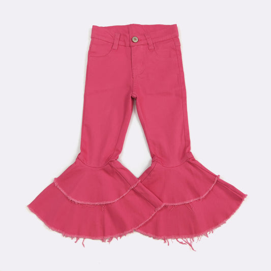 HOT PINK DENIM FLARES
