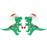 CHRISTMAS TANGLED T-REX ACRYLIC EARRINGS