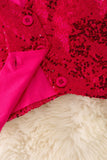 Fuchsia Sequins Button Up Vest